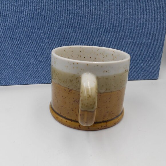GLAZED SPECKLED THREE TONE CERAMIC MUG STUDIO POTTERY - Picture 2 of 8